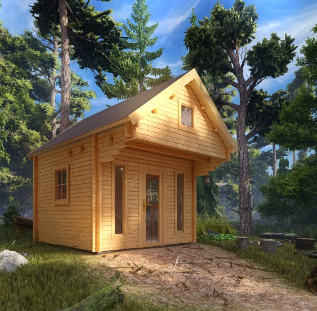 Chalet en bois rond - Log home  Small cottage house plans, Cabin style  homes, Small log cabin